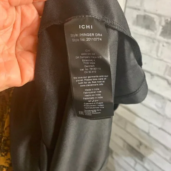 Ichi Day Dress Snakeskin Print Flowy Sheer Chiffon V-Neck Long Sleeve - Picture 11 of 12